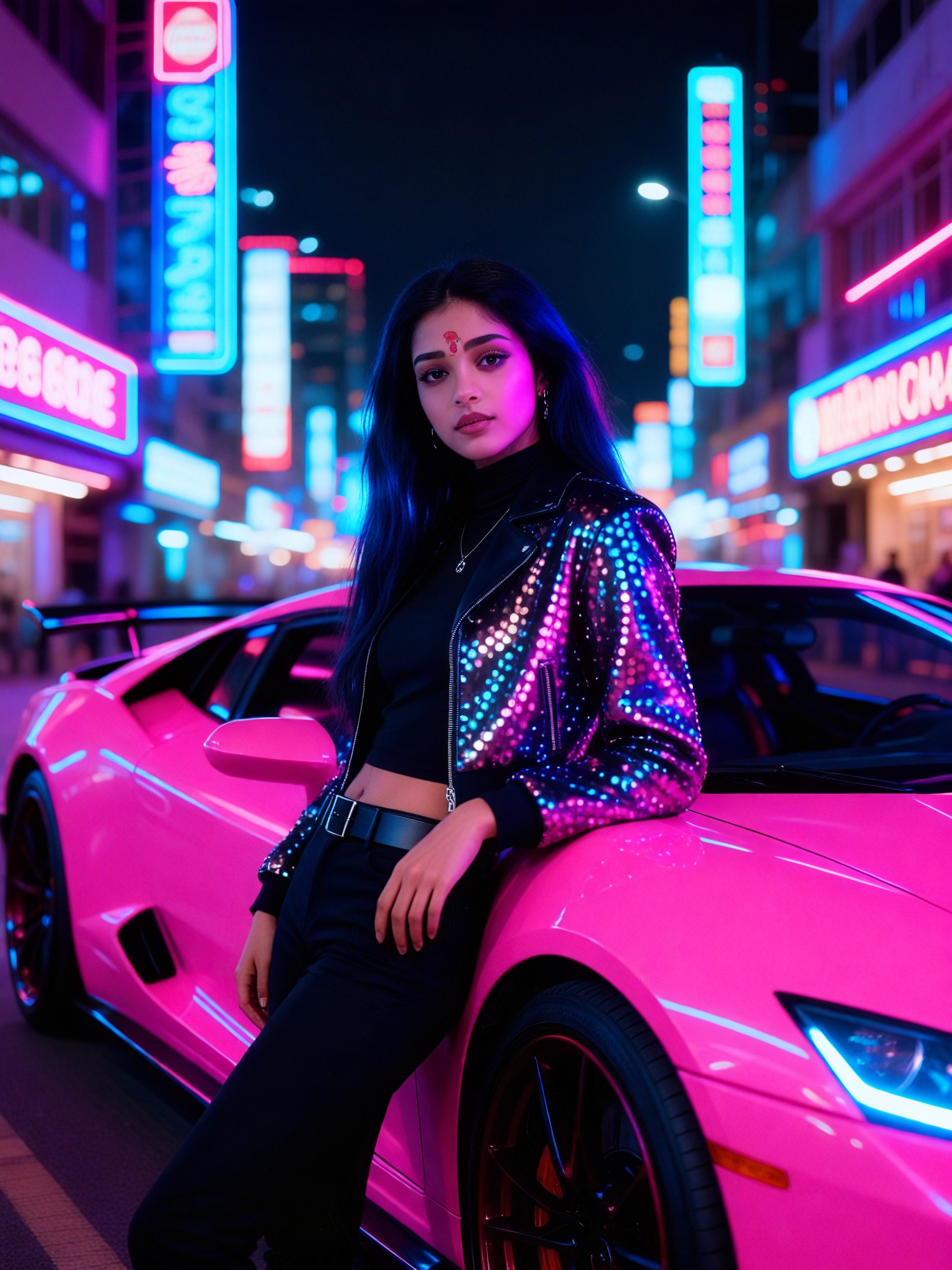 Lean against the car：17 image