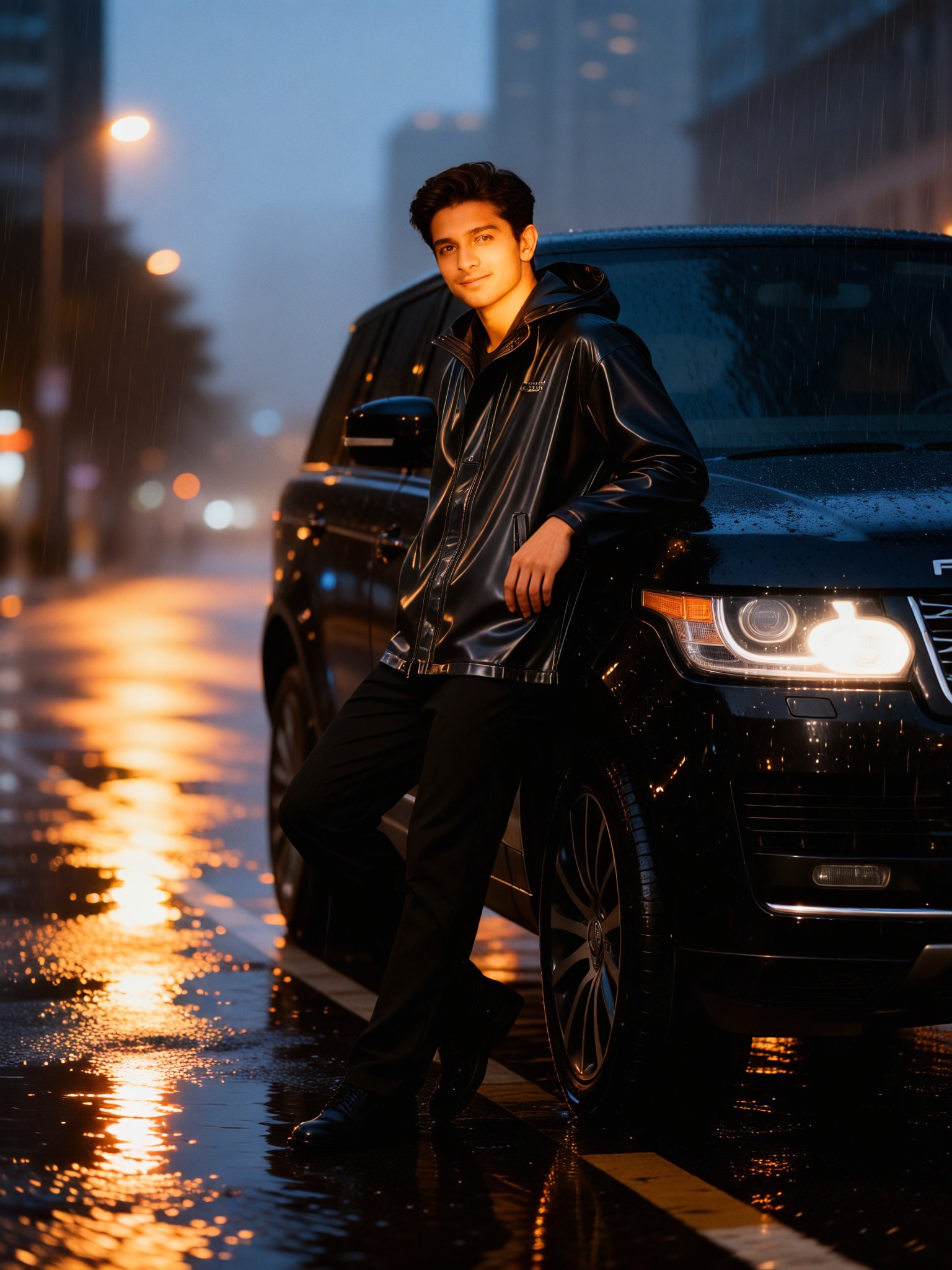 Lean against the car：19 image