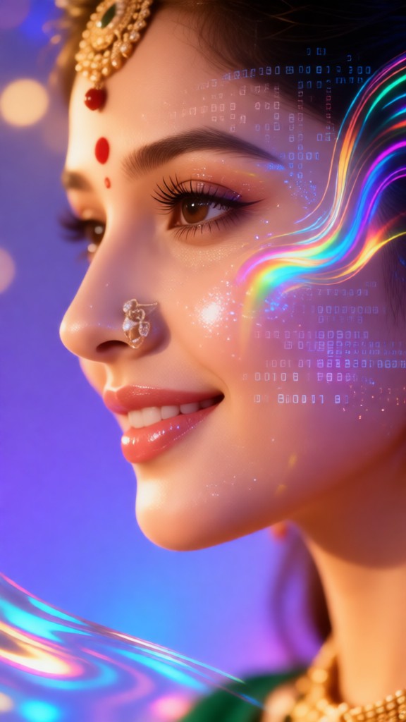 Super realistic digital style facial portrait image