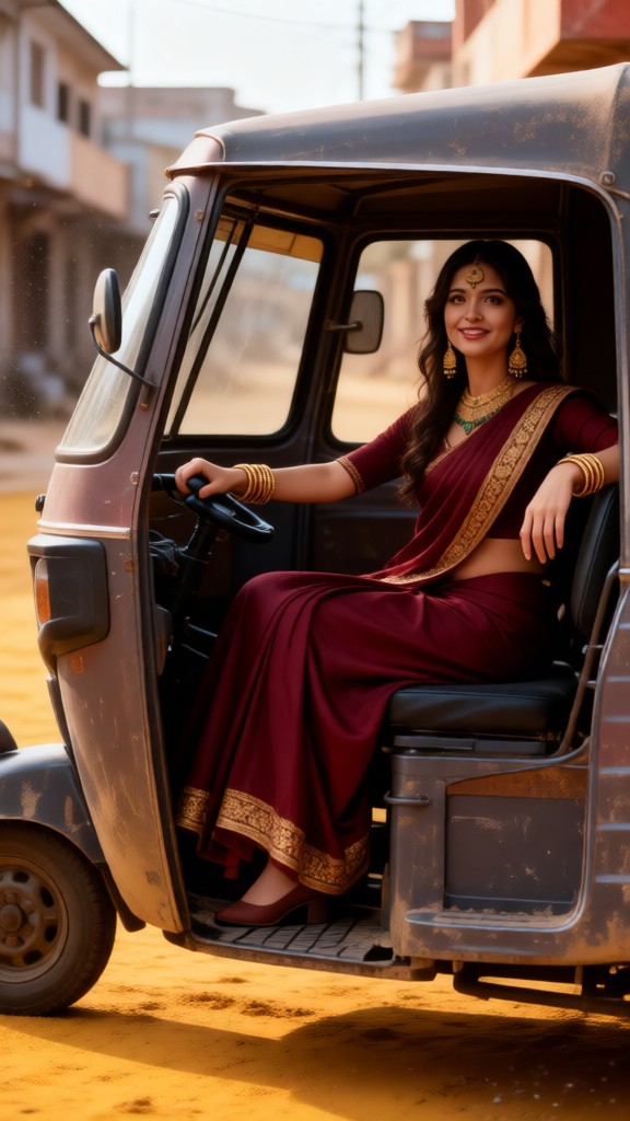 Sari Women Street Tricycle Style image