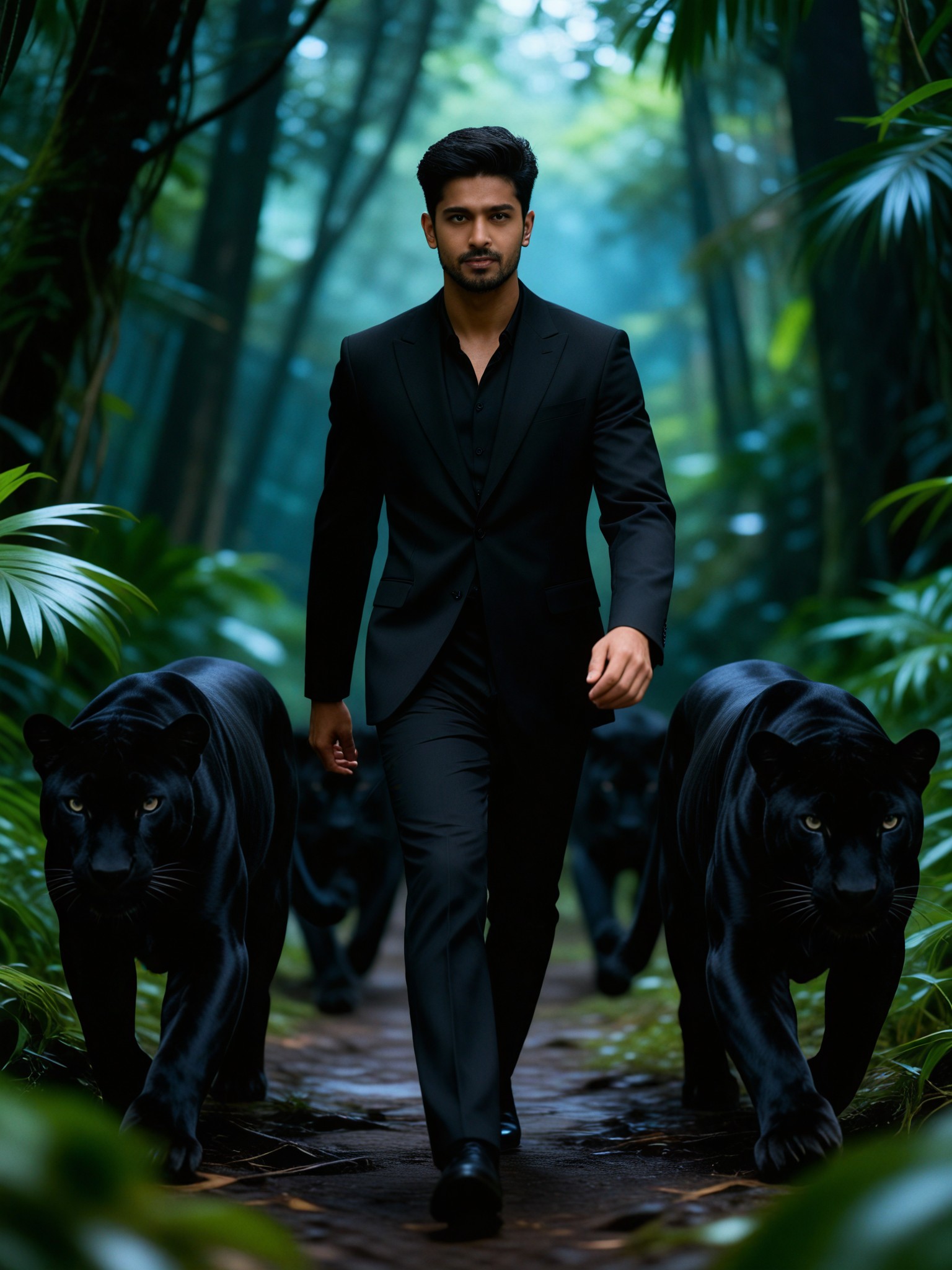 The black panther is behind. image