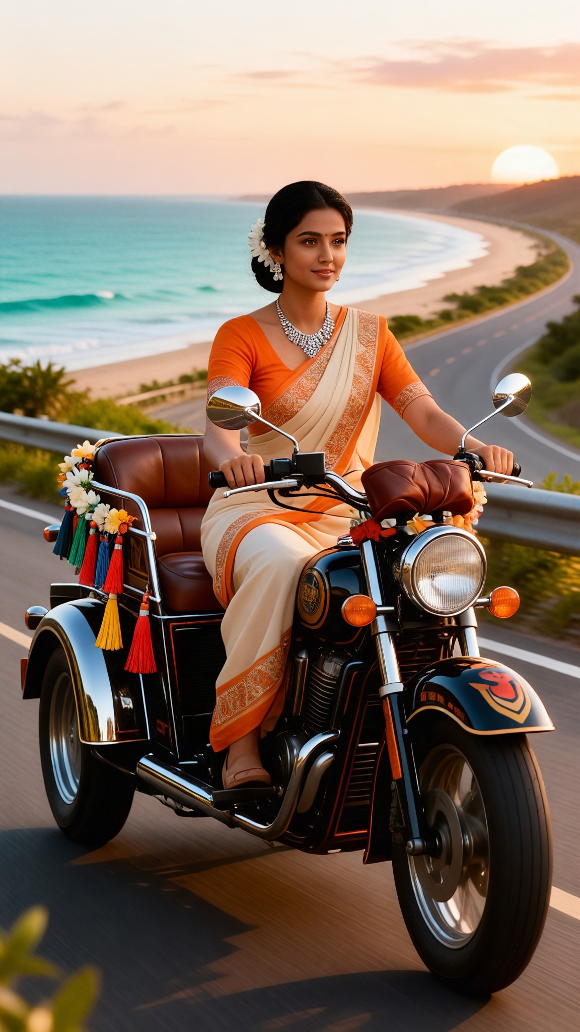 Natural, warm, and healing style of the coastal road image