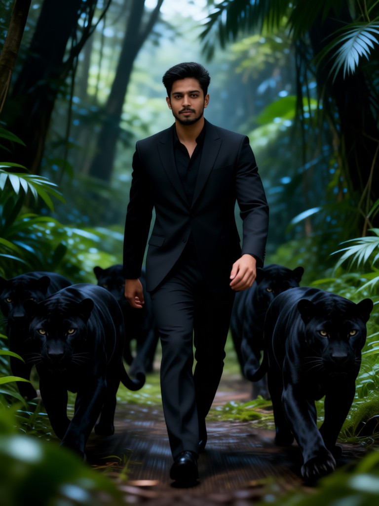 The black panther is behind. image