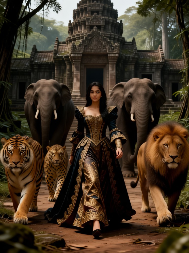 The tiger and the lion are behind. image