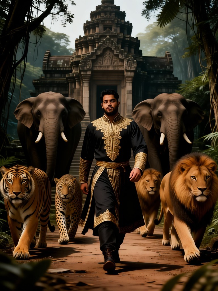The tiger and the lion are behind. image