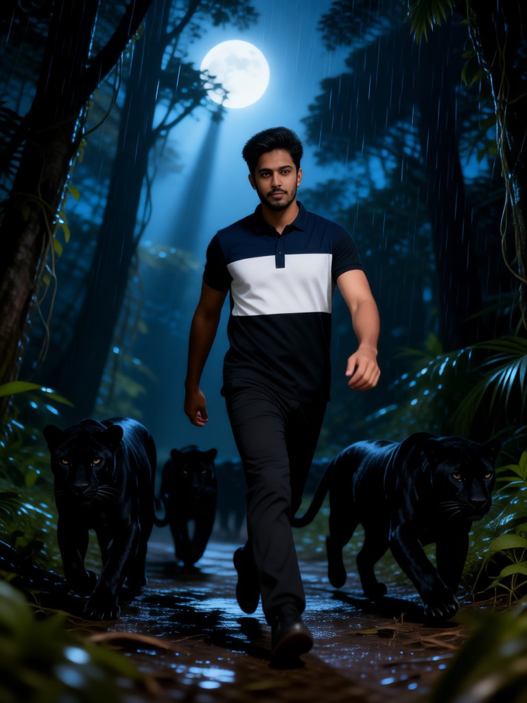 The black panther is behind. image