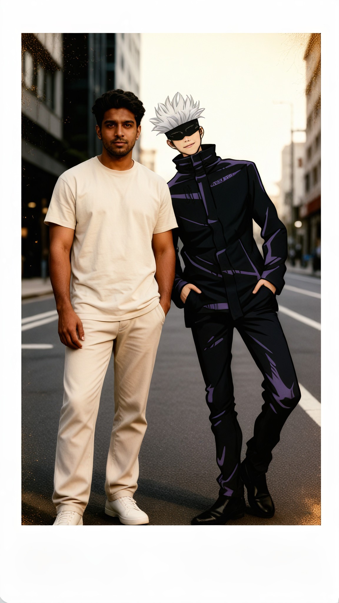 Polaroid photo with Gojo Satoru image