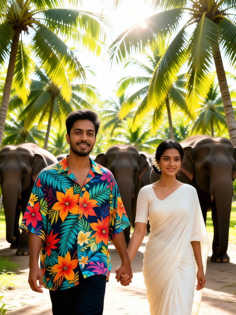 The  elephant are behind. image