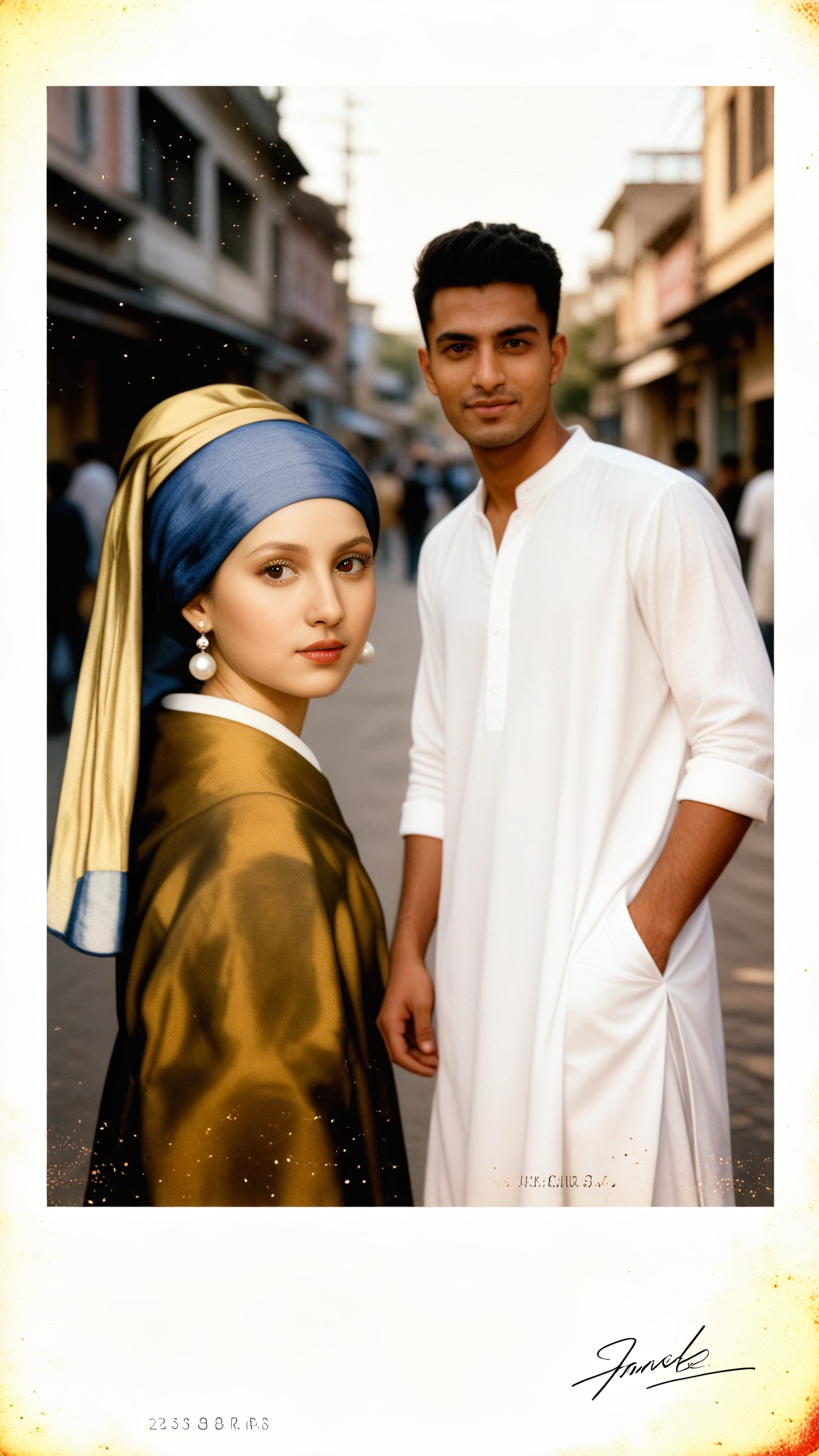 Polaroid photo with the Girl with a Pearl Earring image
