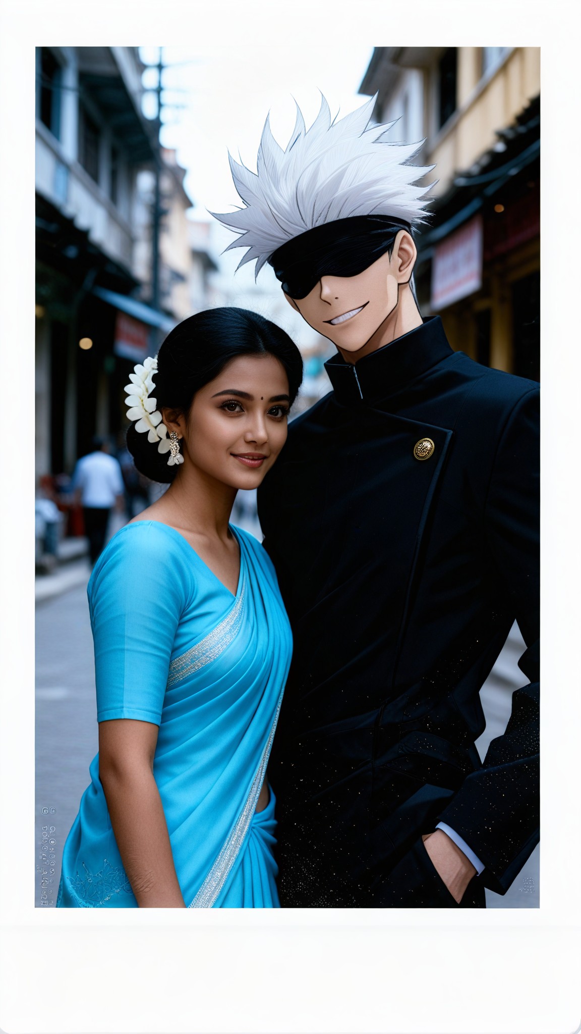 Polaroid photo with Gojo Satoru image