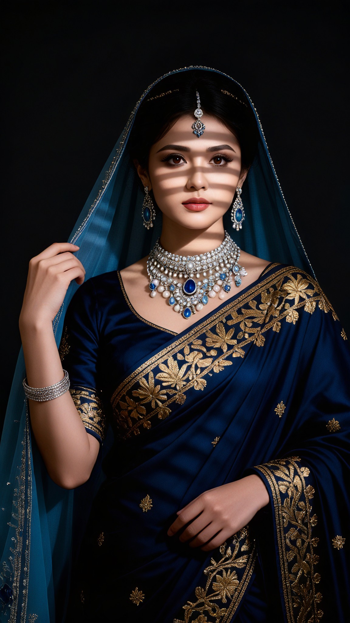 Blinds Light Saree Portrait image