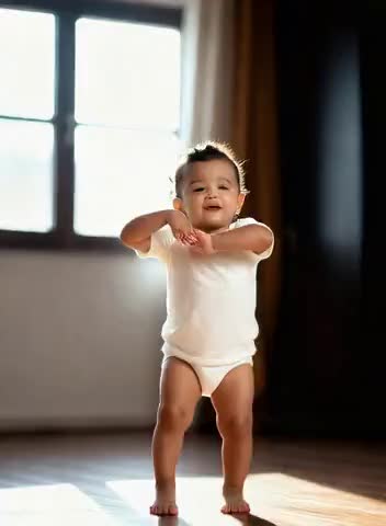 cute Baby wave dance image