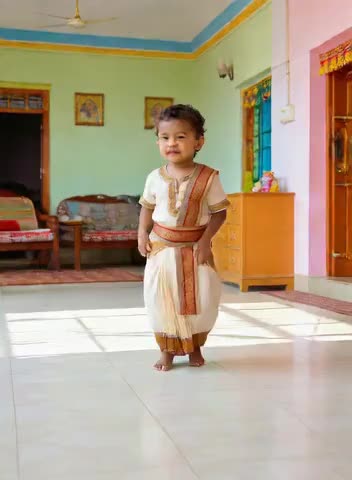 Cute baby performing acrobatics image