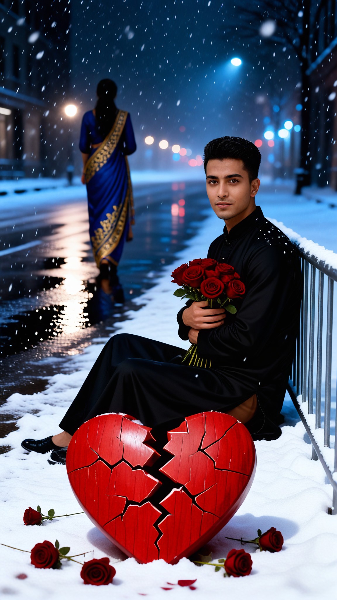 The Heartbreaking Moment of Breaking Up in the Snow image