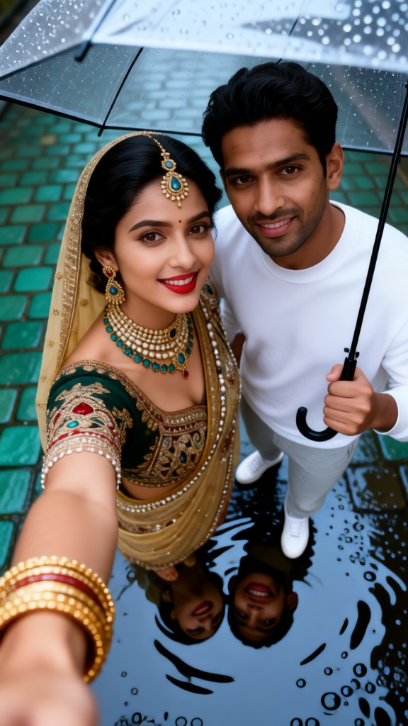 The couple in the rain image