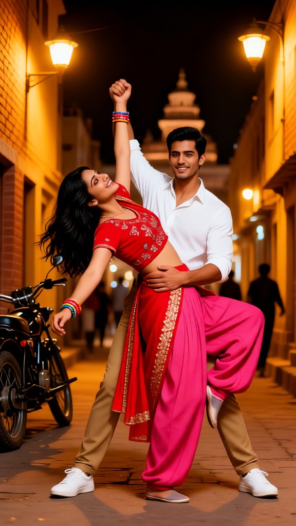Dancing in the streets and alleys at night image