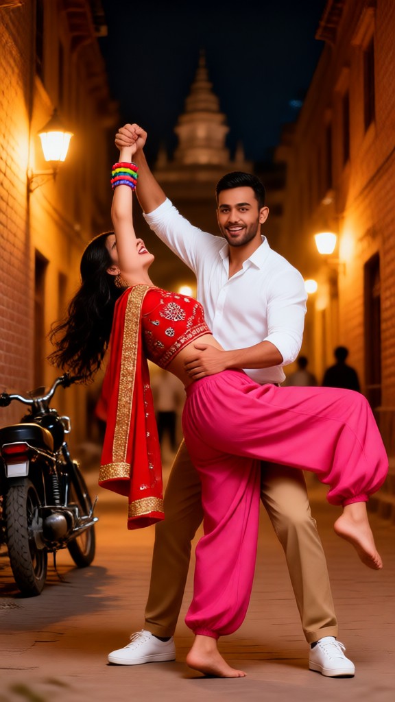 Dancing in the streets and alleys at night image