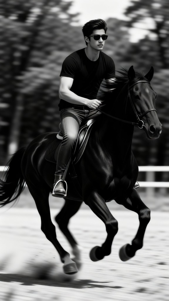 The black horse and its rider image