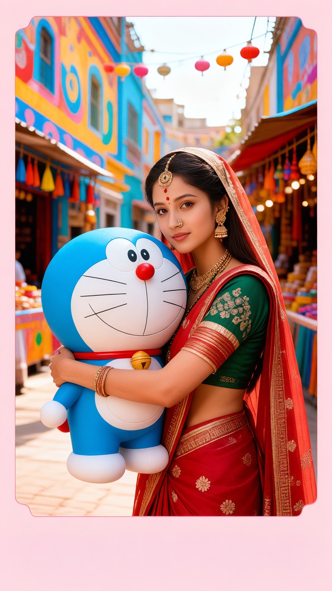 Polaroid photo with Doraemon image