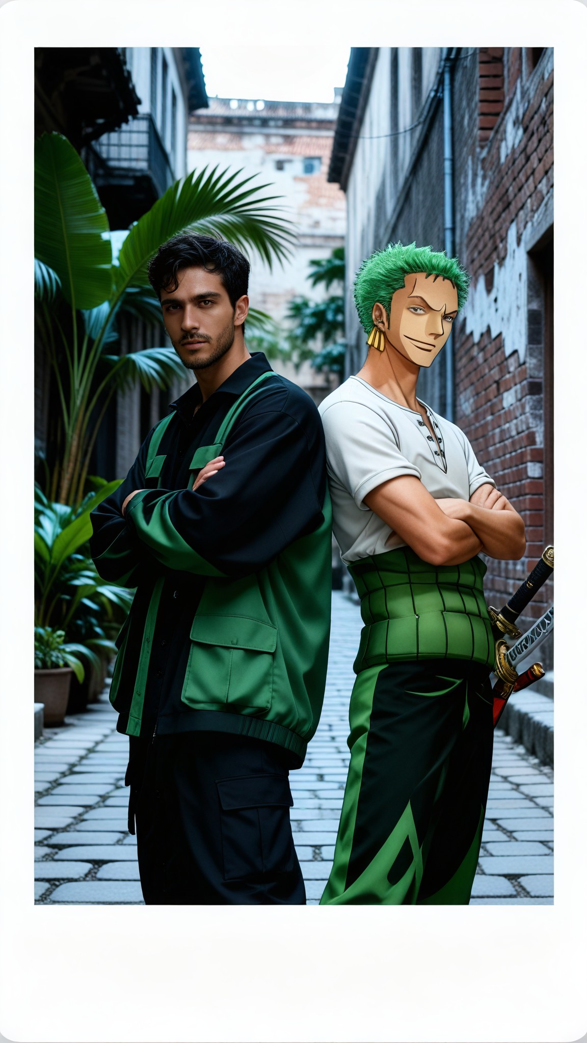 Polaroid photo with One Piece's Zoro image