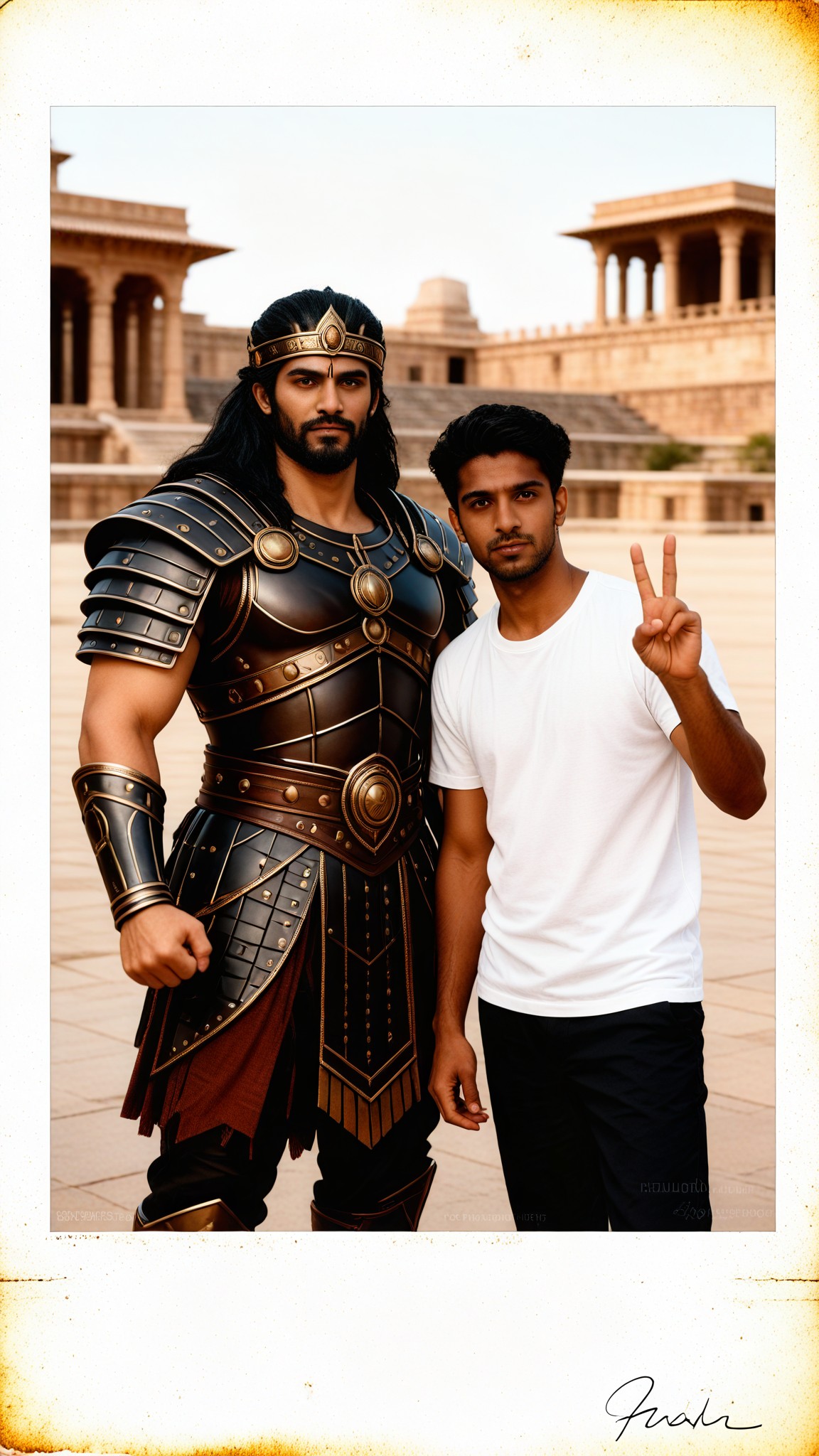A majestic photo with Baahubali image