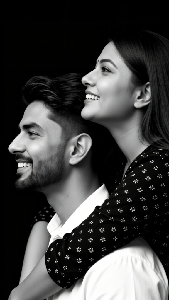 Couple side profile wallpaper-p image