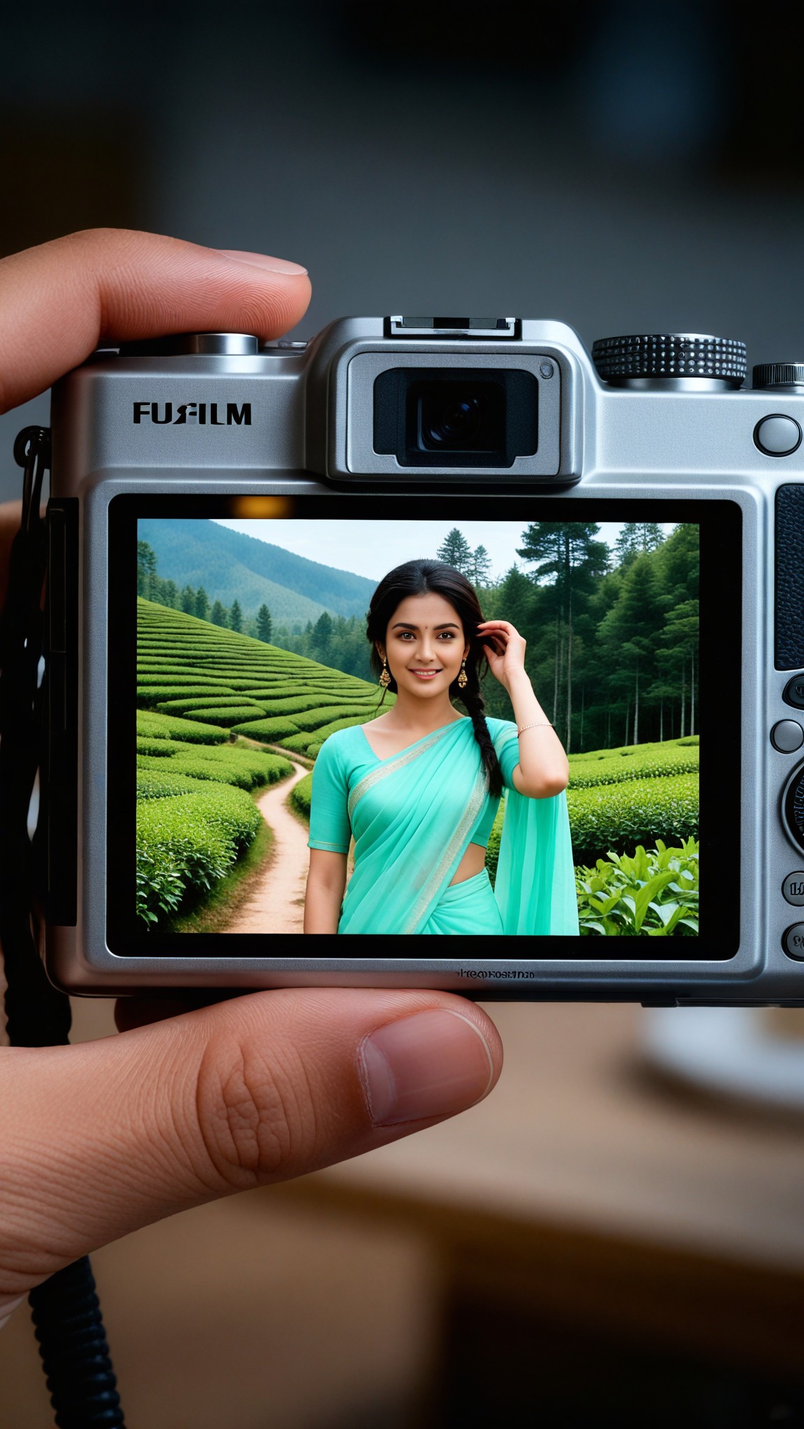 Tea garden path in CCD image