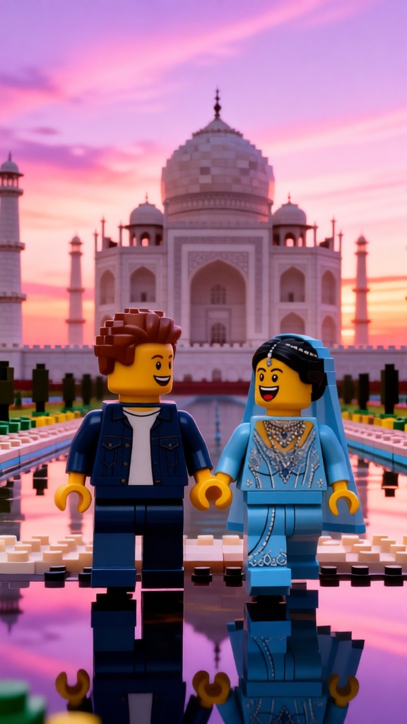 Couple turned into LEGO image
