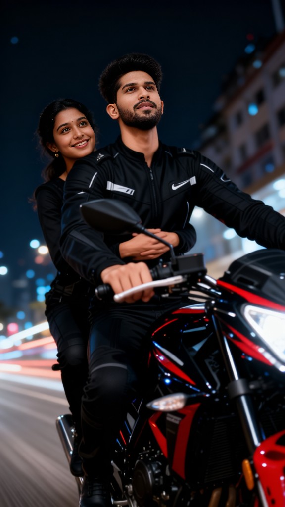 Riding at night image