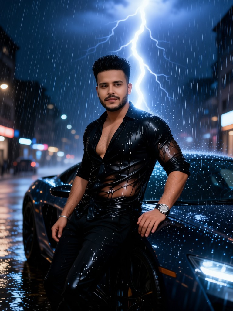 Wet bodied fierce man：03 image
