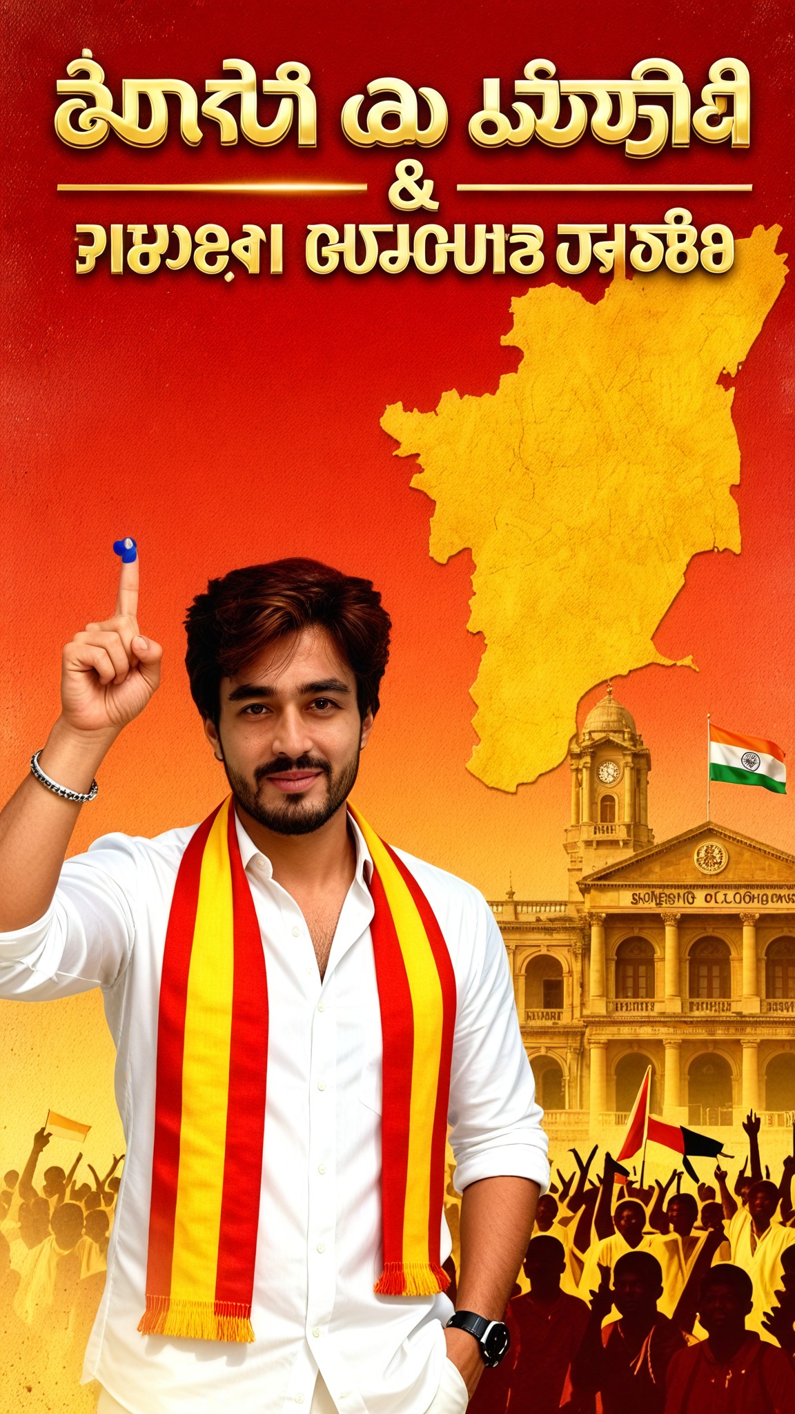 Retro-style election support poster image