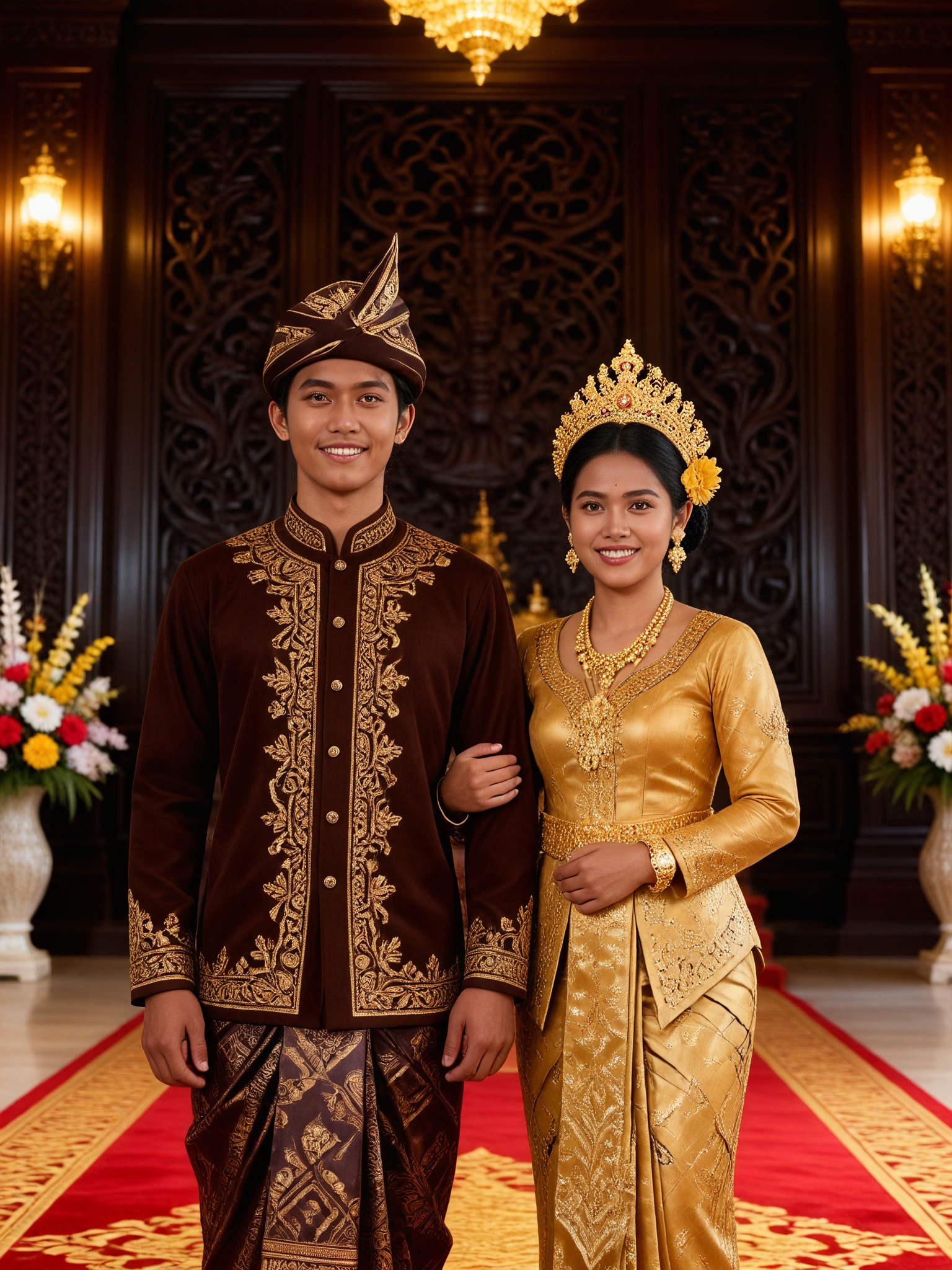 Wooden Hall Gold Wedding image