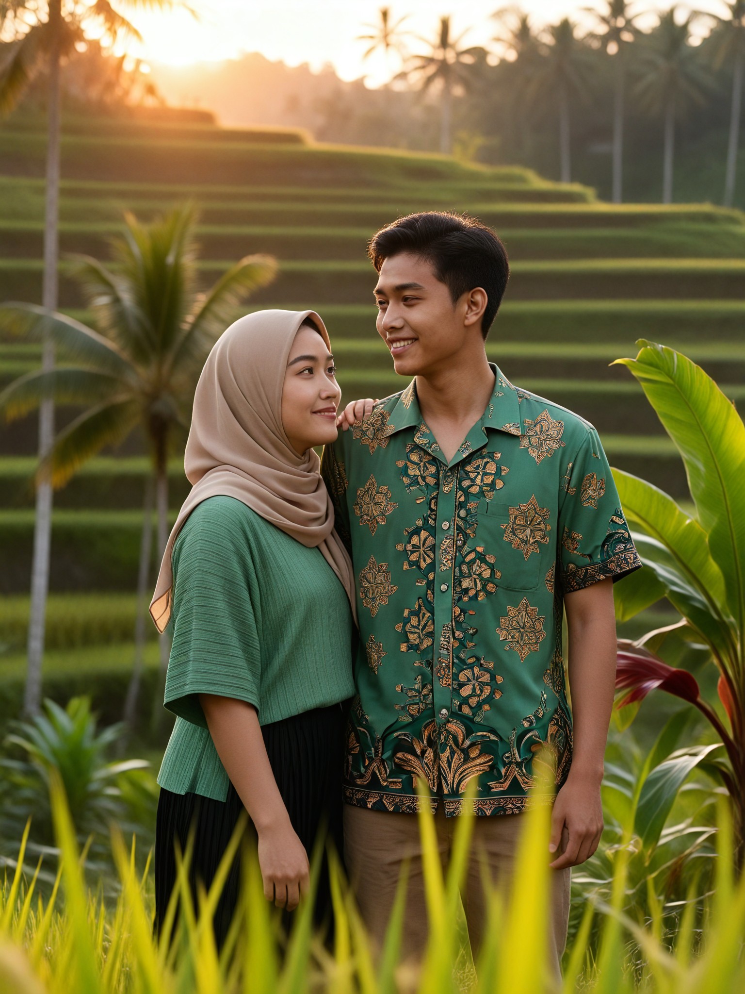 Sage Rice Field Couple image