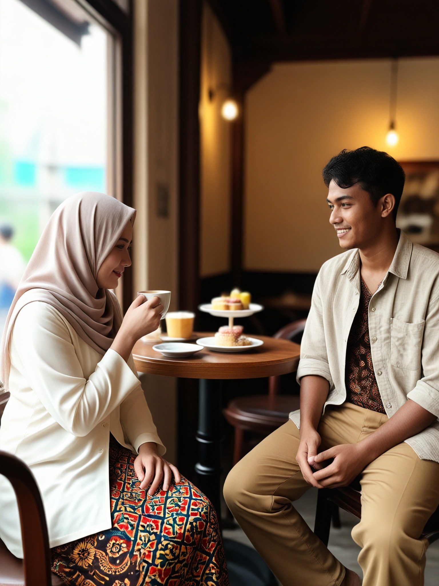 Earth Tone Cafe Couple image