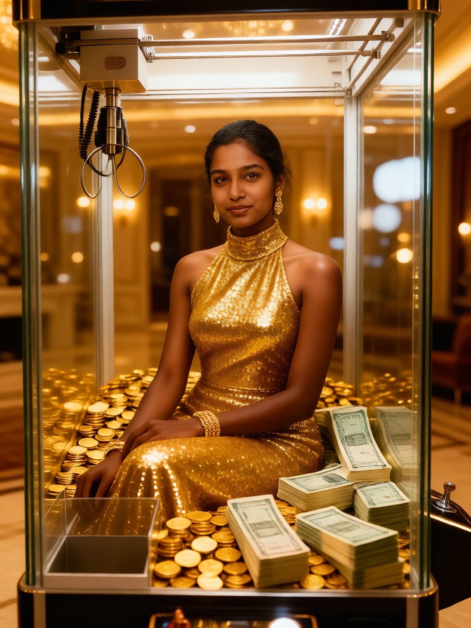 Luxury-style portraits in the claw machine image