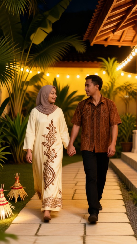 Night Garden Couple Walk image