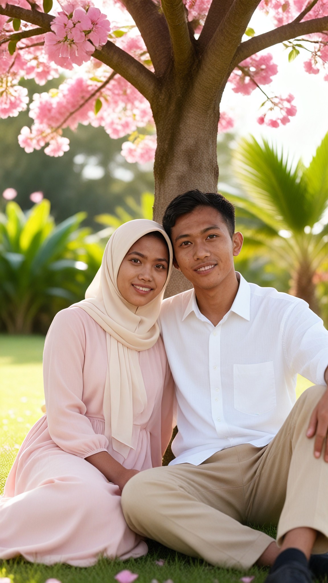 Blossom Sitting Couple image