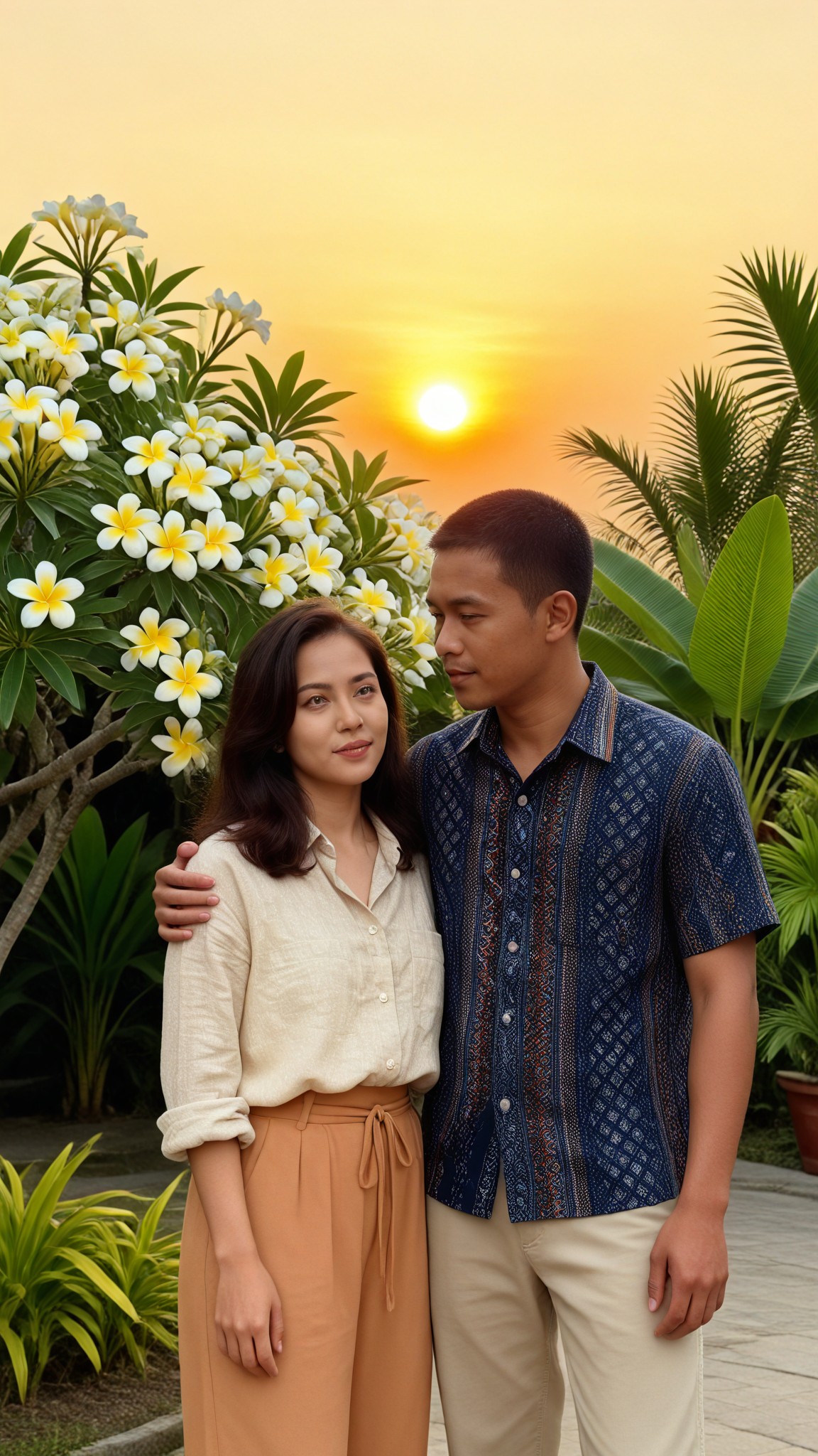 Frangipani Sunset Wallpaper image