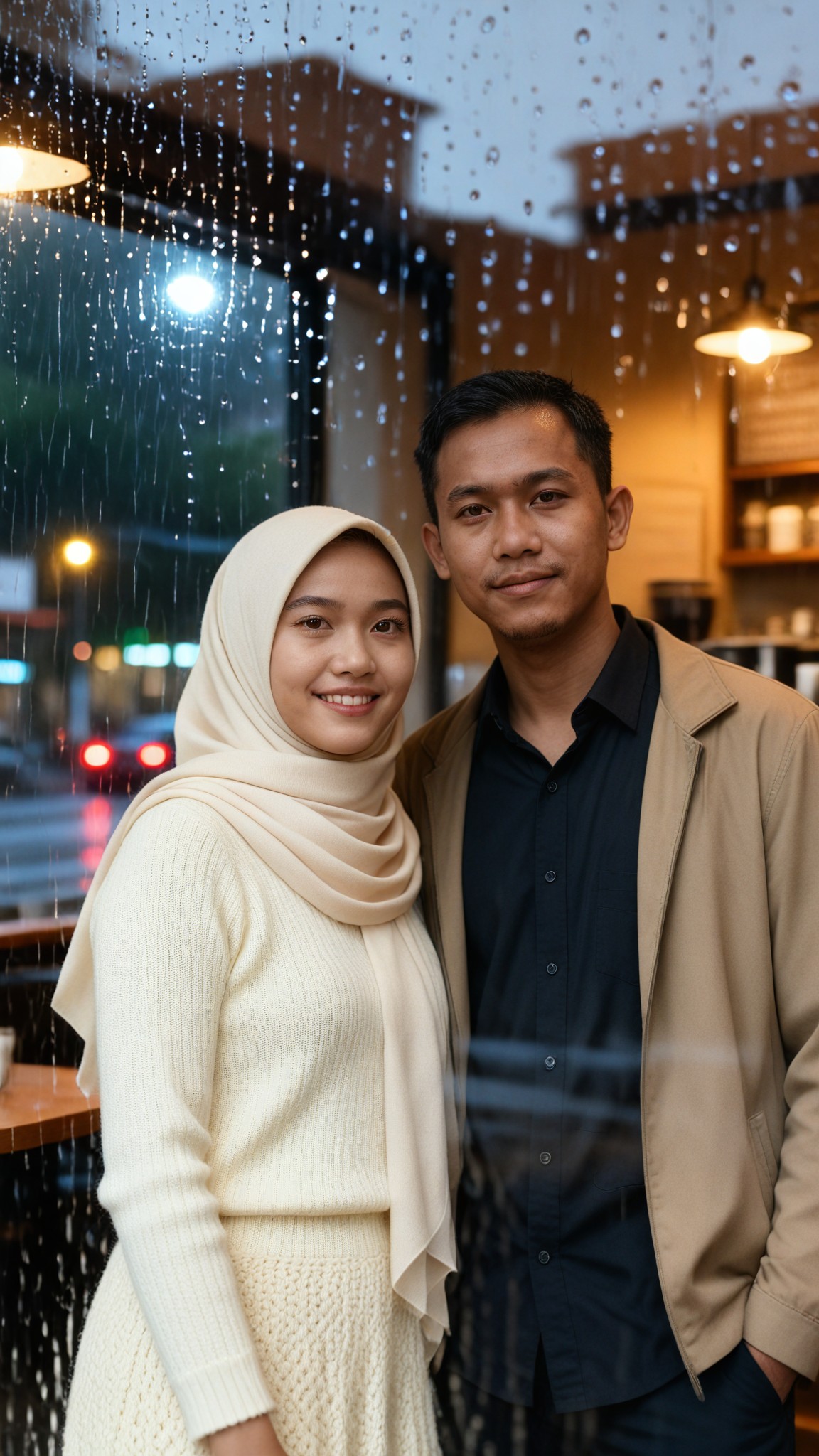 Rainy Glass Couple image