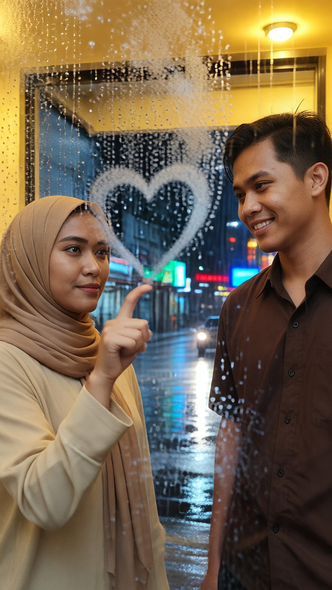 Rain Window Heart image