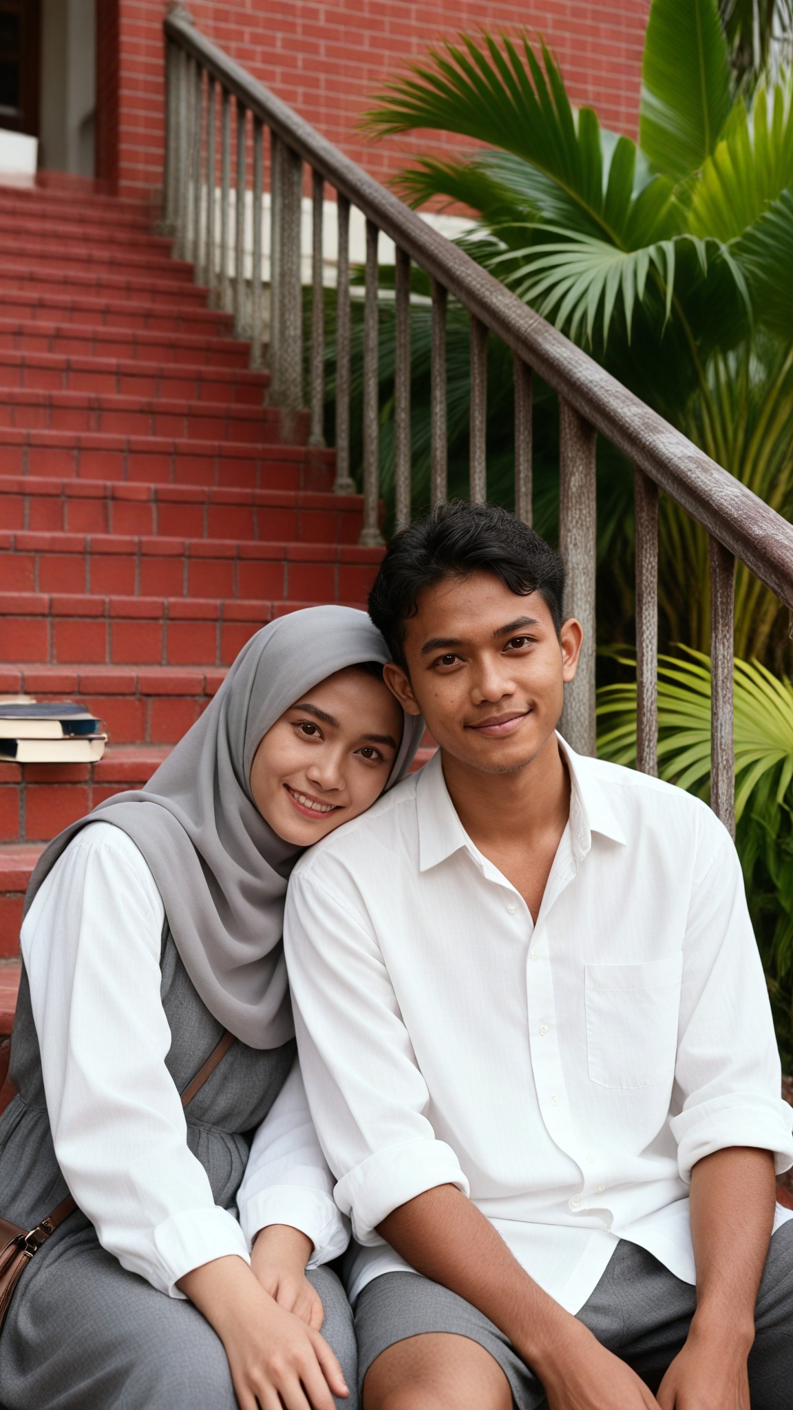 Campus Stairs Couple image