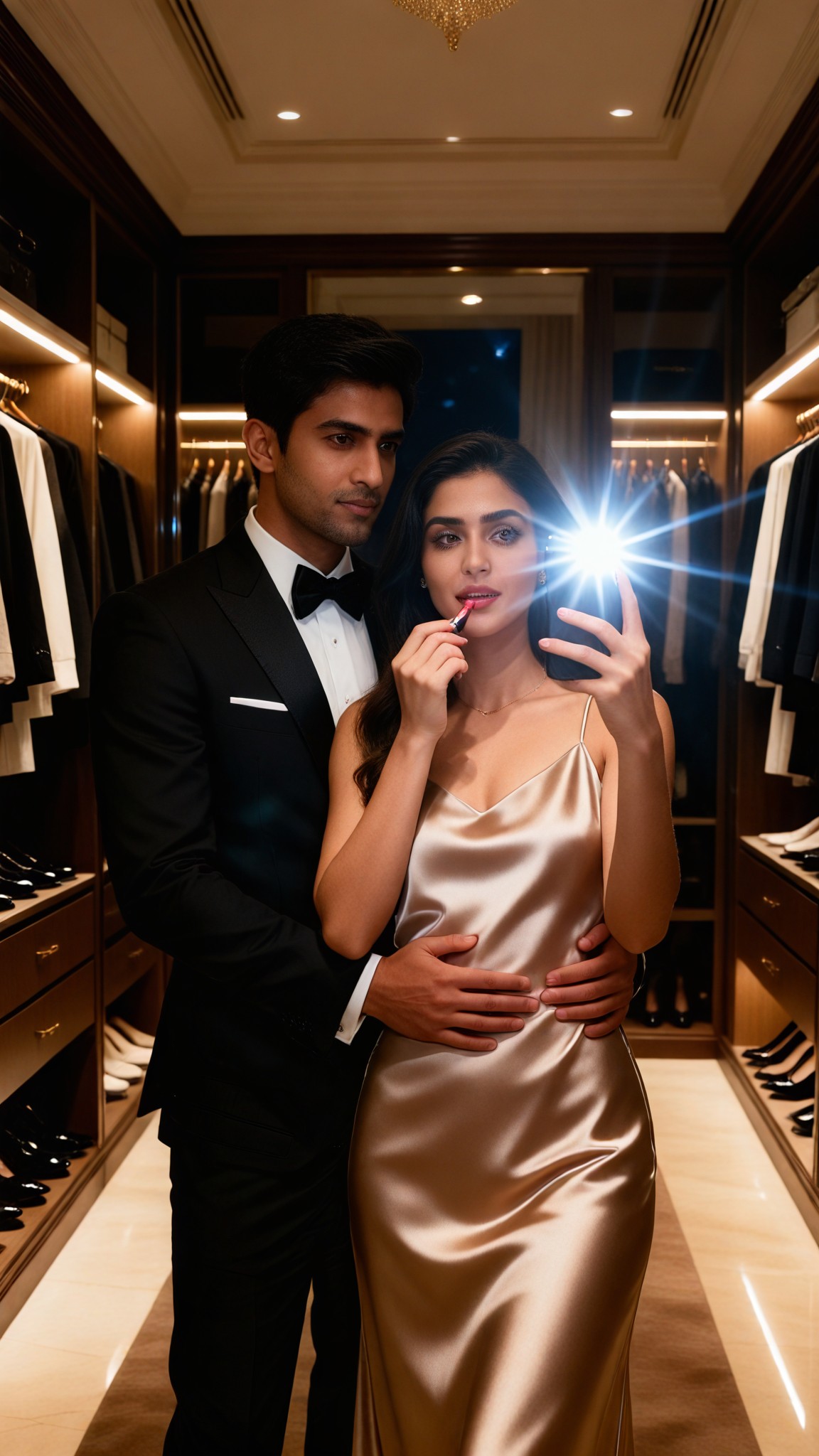 Luxury wardrobe selfie image