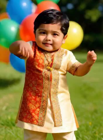 Baby shakes head dance image