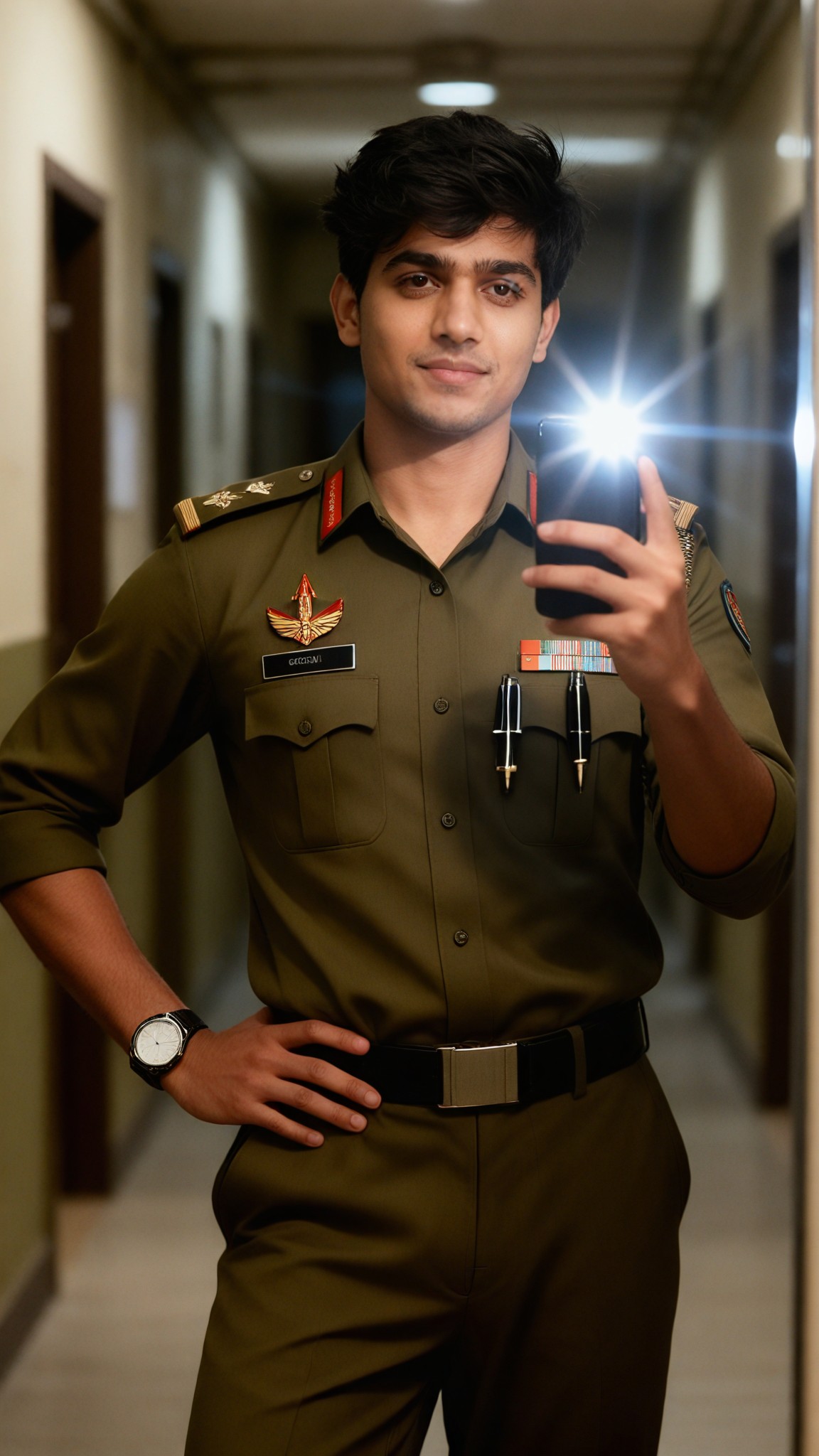 Army officer's selfie image