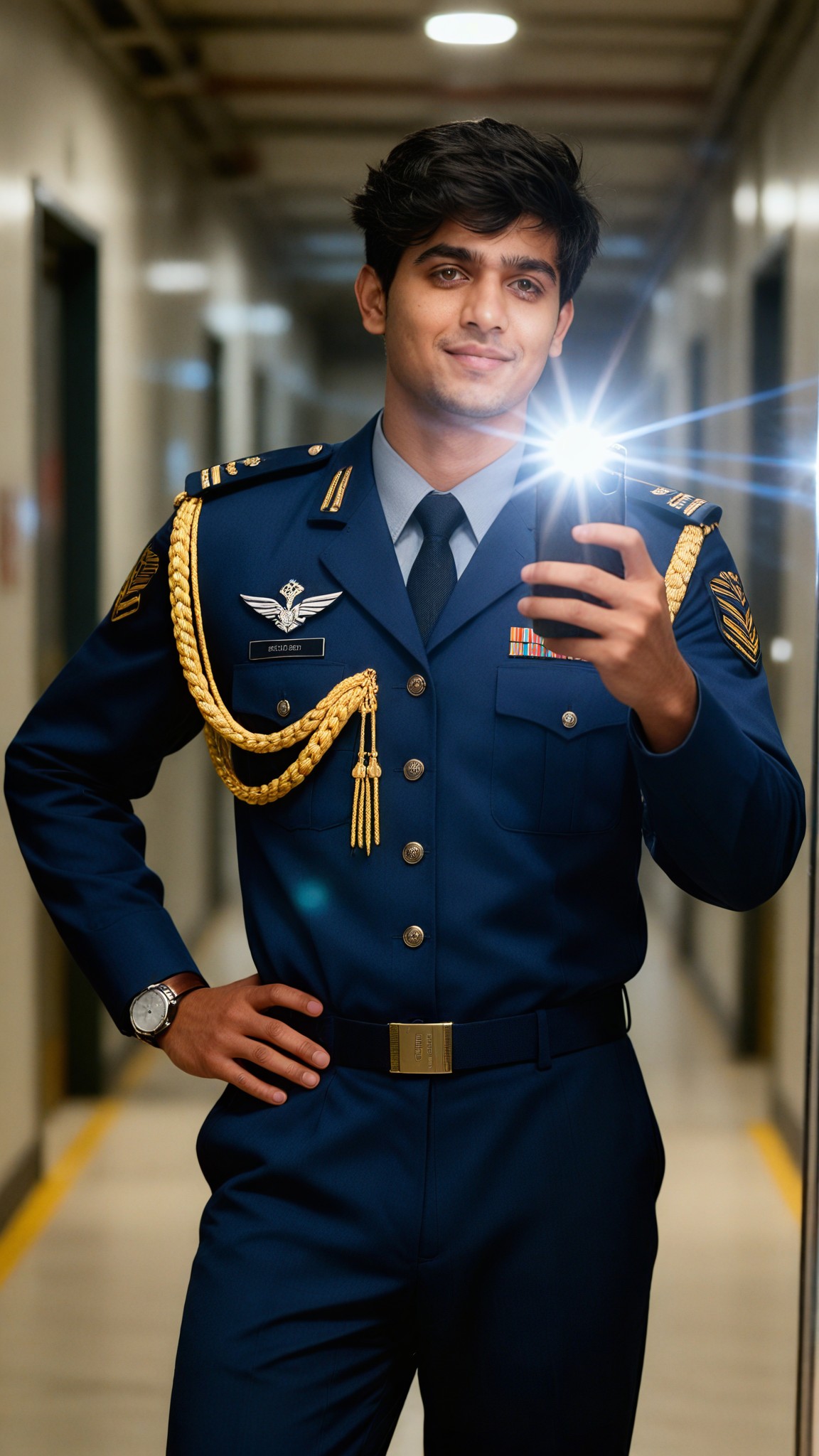 Air Force officer's selfie image