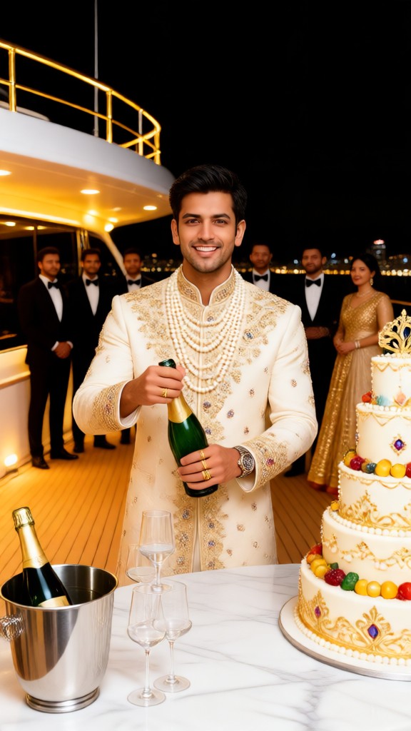 Cruise King always opens champagne image