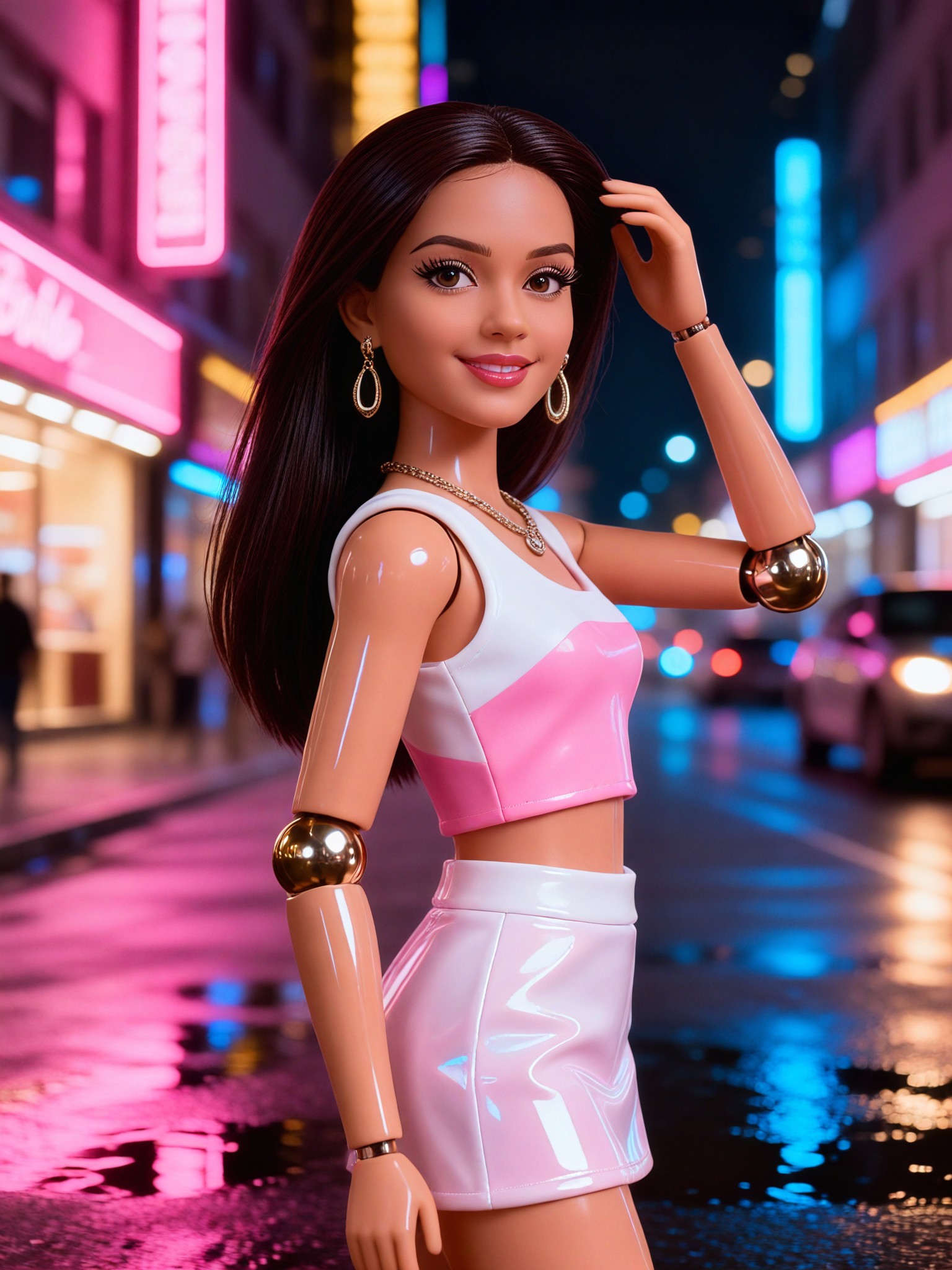 Real-life beautiful Barbie looks back on the street image