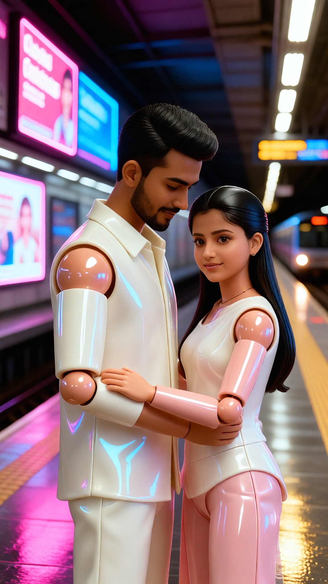 Couple real-life doll photography blockbuster image