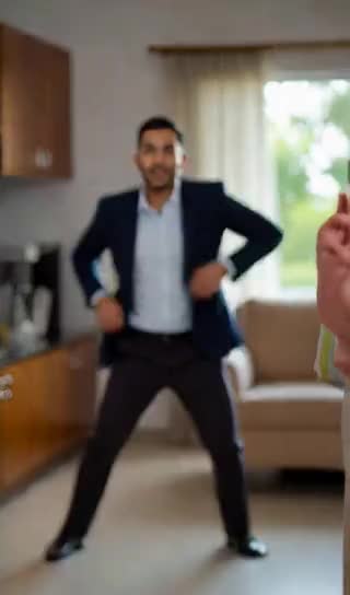 Hand-waving and leg-lifting dance image