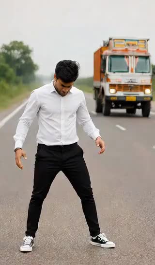 Pulling pants on both sides dance image